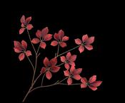 Leaf Spray Burgundy 103cm image