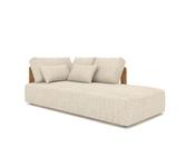 Rafa Longchair Left Arm - Teak, Mario Siesta Ecru/Taupe + Cushions image