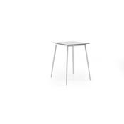 Luca bar table alu white 80x80 ceramique light gre
