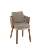 Mendoza dining chair teak arm alu sand rope beig