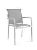 Bari stacking chair alu white mat tex grey light