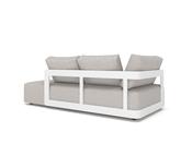 Rafa Longchair Left Arm - White Alu, Bruma Niebla + Cushions
