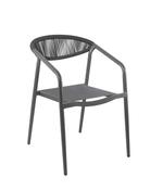 Genève stacking chair alu charcoal text + rope