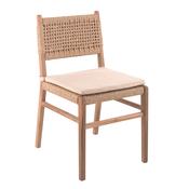 Menorca Recycled Teak Side Chair With Rope &amp; Cushion image