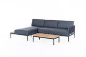 Alba lounge set alu charcoal rope teak