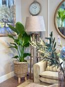 Basket On Legs Rattan Grey