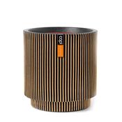 Vase Cylinder Groove NL Black/Gold