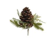 Pinecone on Clip with Sliver Glitter - Brown / Silver