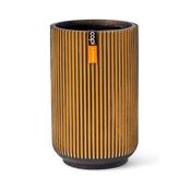 Vase High Groove Black/Gold image