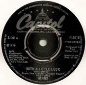Wings  - With A Little Luck (7", Single) image