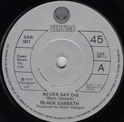 Black Sabbath - Never Say Die (7", Single)