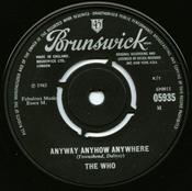 The Who - Anyway Anyhow Anywhere (7", Single) image