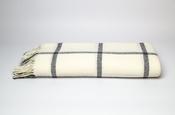 White &amp; Grey Windowpane Throw by Foxford
