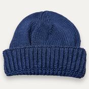 Ribbed Baby Alpaca &amp; Silk Fisherman Hat Indigo by Inis Meáin