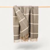 Wool Angora Throw Grey Silver Windowpane Check image
