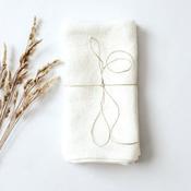 White Linen Table Napkins - Set of Four image