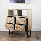 Verona 4 drawer 2 shelf cabinet teak image