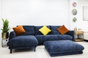 4 Seater Chaise Longue Sumo Sofa in Navy, 310cms image