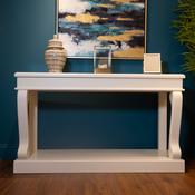 Scroll Ivory 140cm Console Table with Antique Mirror Finish image