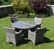 5 Piece Dark Rattan Dining Set image
