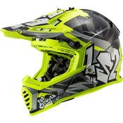 MX437J Fast Mini Evo Crusher Kids Moto-X Helmet (Black/Hi Vis Yellow) - Medium (49-50cm) image