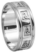 Wide Silver Trinity Knot Wedding Ring image