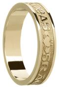 'Gra Dilseacht Cairdeas' Gold Celtic Wedding Ring image