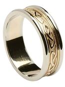 Traditional Celtic Knot Wedding Ring In Two Tone Gold image