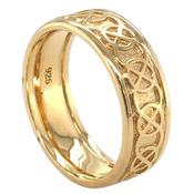 Gold Closed Celtic Knot Wedding Ring with Rims image