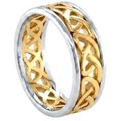 Gold Celtic Knot Wedding Ring with Rims image