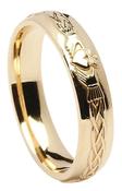 Gold Claddagh Celtic Wedding Band image