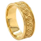 Gold Wide Celtic Spiral Wedding Ring image