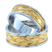 Gold Celtic Weave Wedding Ring with Rims image