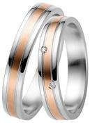 Steel Wedding Ring with 14k Rose Gold Centre image