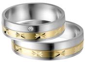 Steel with Yellow Gold Wedding Ring image