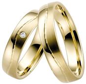 Matte &amp;amp; Polished Yellow Gold Wedding Ring image