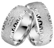 White Gold Wedding Ring with Diamond-Cut Edges image