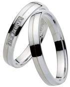Contemporary White Gold and Palladium Wedding Ring image