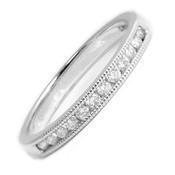 Ladies Diamond Wedding Ring with Mill Grain Edges image