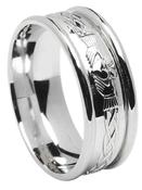 Wide Sterling Silver Claddagh Wedding Ring image