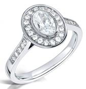 White Gold Vintage Oval Diamond Engagement Ring image