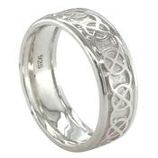 Silver Celtic Knot Wedding Ring with Rims