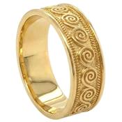 Gold Wide Celtic Spiral Wedding Ring image