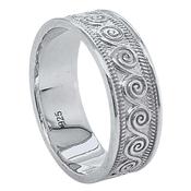 Sterling Silver Wide Celtic Spiral Wedding Ring image