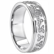 Wide Silver Trinity Knot Wedding Ring