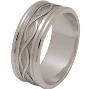 Sterling Silver Celtic Weave Wedding Ring with Rims