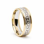 Traditional Celtic Knot Wedding Ring In Two Tone Gold image