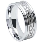 Wide Sterling Silver Celtic Knot Wedding Ring image
