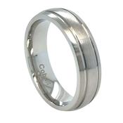6mm Cobalt Wedding Band with a Track Edge Design image