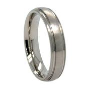 5mm Titanium Matt Wedding Band with Polished Track Edges image